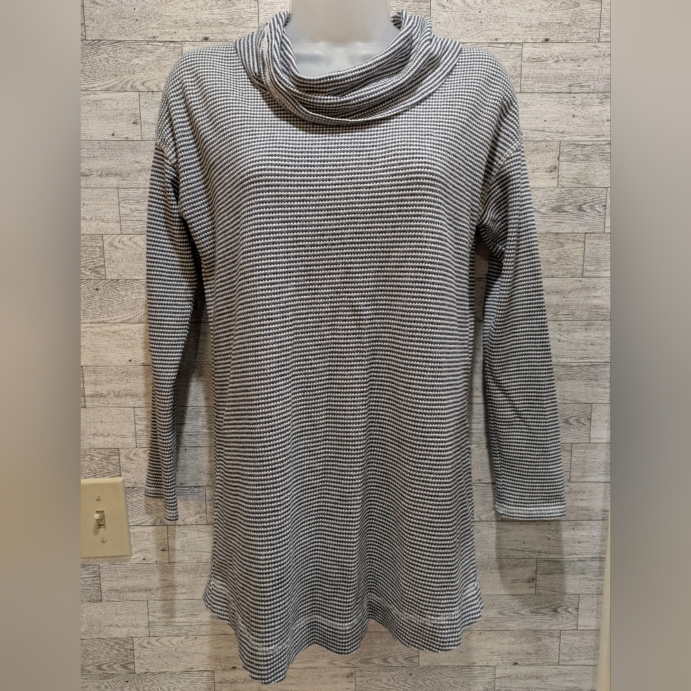 J. Jill Black and White Striped Cowl Neck Sweater Size Xs
